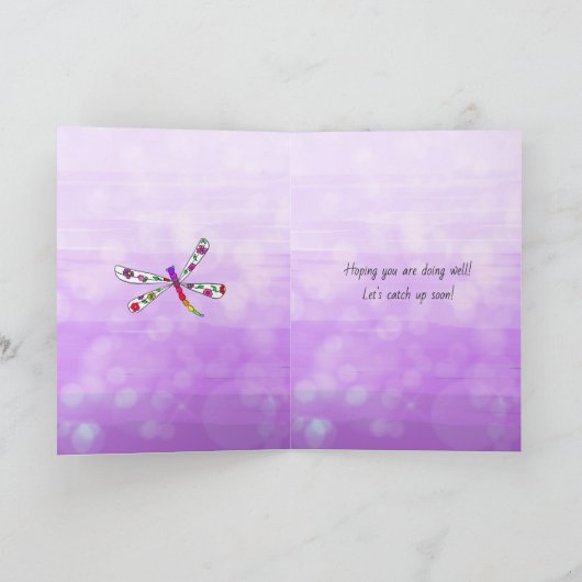 Vermiste U, Whimsical Lady en Cat Friendship Kaart (Binnen)