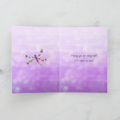 Vermiste U, Whimsical Lady en Cat Friendship Kaart (Binnen)