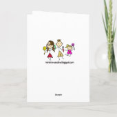 Vermiste u Whimsical Lady met Flowers Kaart (Achterkant)