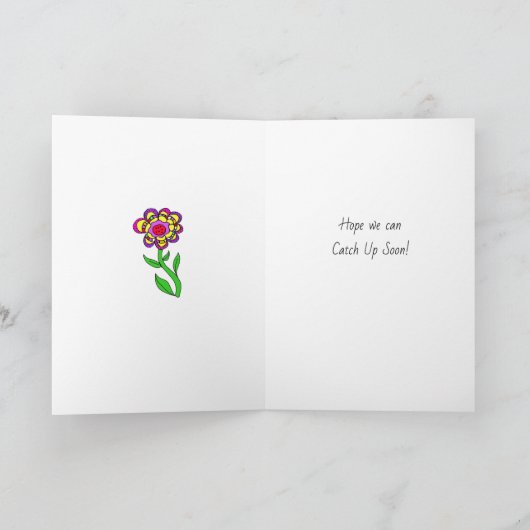 Vermiste u Whimsical Lady met Flowers Kaart (Binnen)