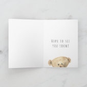 "Vermiste u" Zad Teddy Bear met Red Sweater Kaart (Binnen)