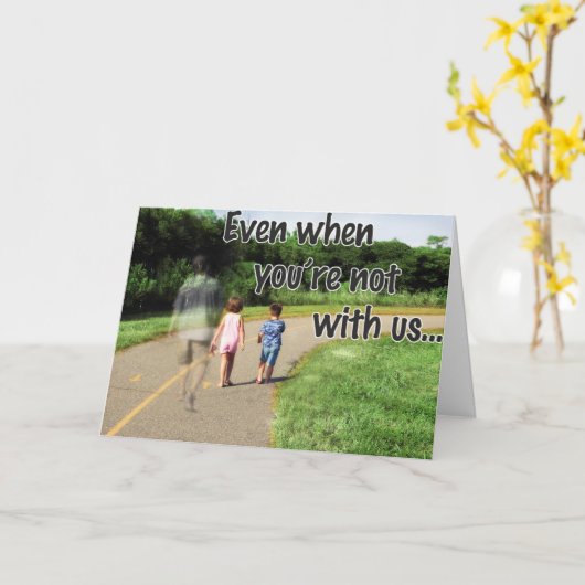 Vermiste vader op Vaderdag Kaart (Gele Bloem)