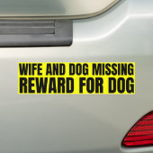 Vermiste vrouw en hond Reward voor hond Bumpersticker (Op auto)