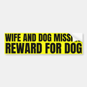 Vermiste vrouw en hond Reward voor hond Bumpersticker