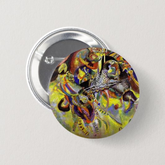 Vermoedelijk Abstract schilderen door Kandinsky Ronde Button 5,7 Cm (Voorkant /achterkant)