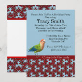 Vermoedelijk Cockatiels Birthday Uitnodiging (Voorkant / Achterkant)