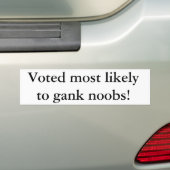 Vermoedelijk gestemd om noobs te ranken! bumpersticker (Op auto)
