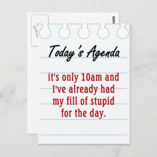 Vermoedelijk met stomme mensen om te gaan briefkaart (Voorkant / Achterkant)