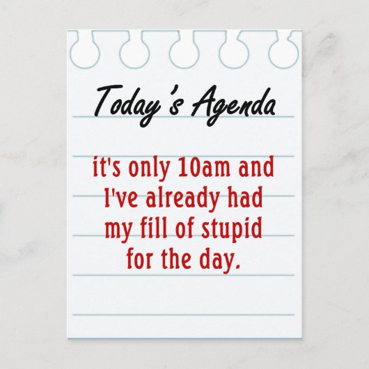 Vermoedelijk met stomme mensen om te gaan briefkaart (Voorkant)