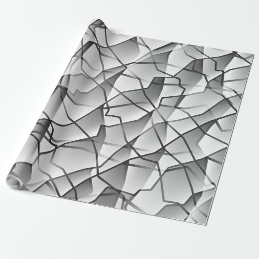 Vermoedelijk monochrome geometrisch neteffect cadeaupapier (Uitgerold)