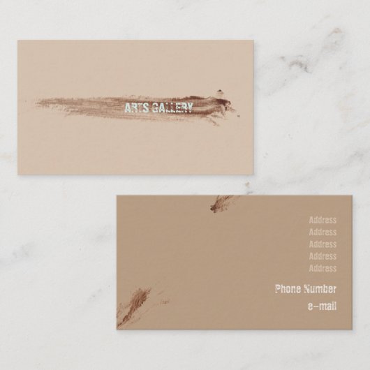 Vermoedelijke bruine penseelstreken dragen hand ge visitekaartje (Voorkant / Achterkant)