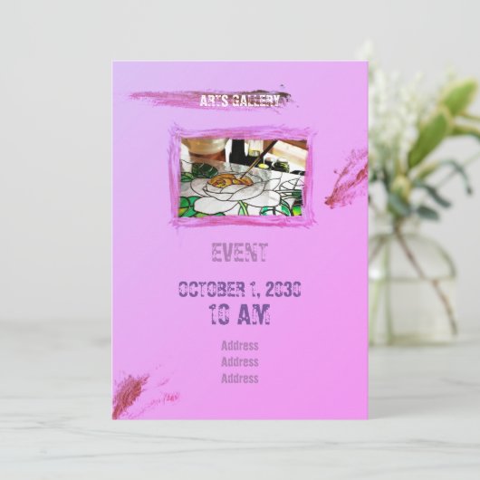 Vermoedelijke roze penseelstreken tonen handgemaak kaart (Staand voorkant)