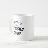 Vermoeid Casual Grappig Koffiemok (Voorkant links)