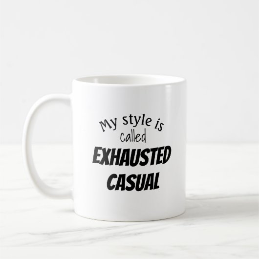 Vermoeid Casual Grappig Koffiemok (Links)