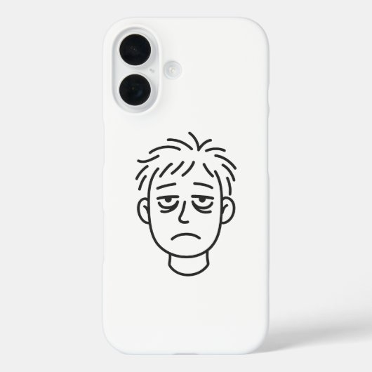 Vermoeid Dagelijkse Stemming Lijn Kunst iPhone 16 Case-Mate iPhone Case (Achterkant)