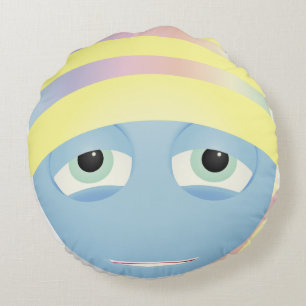 Vermoeid Emoji Rond Kussen
