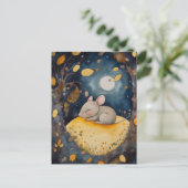 Vermoeid Little Woodland Mouse Briefkaart (Staand voorkant)