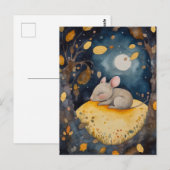 Vermoeid Little Woodland Mouse Briefkaart (Voorkant / Achterkant)