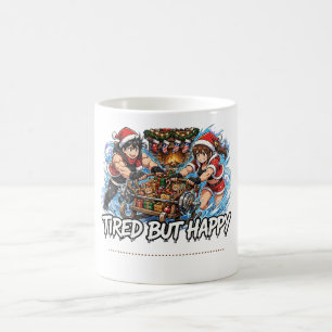 Vermoeid Maar Gelukkig Sinterklaas Koppel Slede  Koffiemok