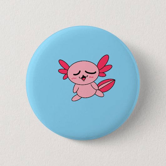 Vermoeide Axolotl Knop Ronde Button 5,7 Cm (Voorkant)