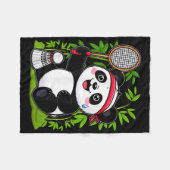 Vermoeide Badminton Panda - Grappige Cute Shuttle Fleece Deken (Voorkant (Horizontaal))