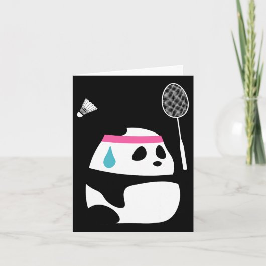 Vermoeide Badminton Panda - Grappige Cute Shuttle Kaart (Voorkant)