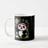 Vermoeide Badminton Panda - Grappige Cute Shuttle Koffiemok (Links)