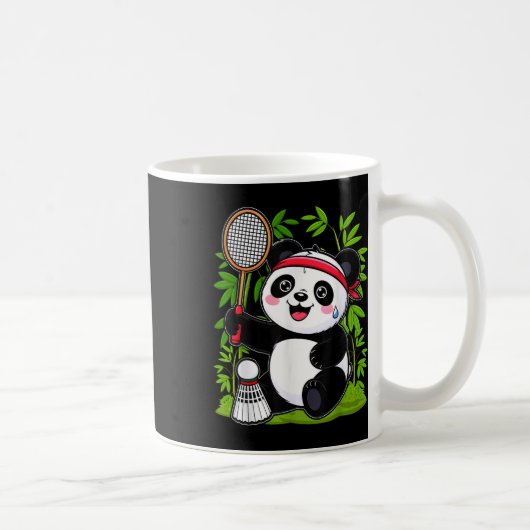 Vermoeide Badminton Panda - Grappige Cute Shuttle Koffiemok (Rechts)