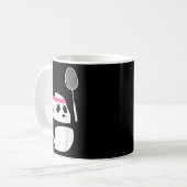 Vermoeide Badminton Panda - Grappige Cute Shuttle  Koffiemok (Voorkant links)