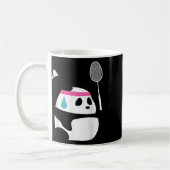 Vermoeide Badminton Panda - Grappige Cute Shuttle  Koffiemok (Links)