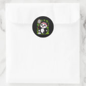 Vermoeide Badminton Panda - Grappige Cute Shuttle Ronde Sticker (Tas)