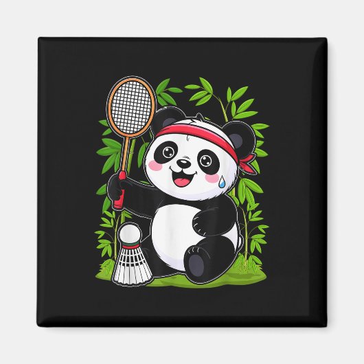 Vermoeide Badminton Panda - Grappige Mopshagedis S Magneet (Voorkant)