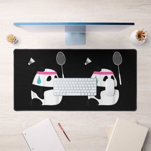 Vermoeide badmintonpanda grappig schattig bureaumat (Kantoor 1)