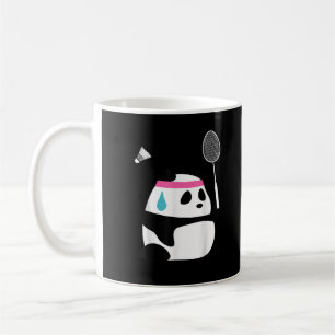 Vermoeide badmintonpanda grappig schattig koffiemok