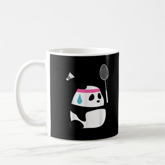 Vermoeide badmintonpanda grappig schattig koffiemok (Links)