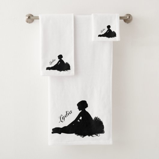 Vermoeide Ballerina Persoonlijk met Naam Bad Handdoek (Insitu)