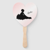 Vermoeide Ballerina Persoonlijk met Naam Roze Handwaaier (Achterkant)
