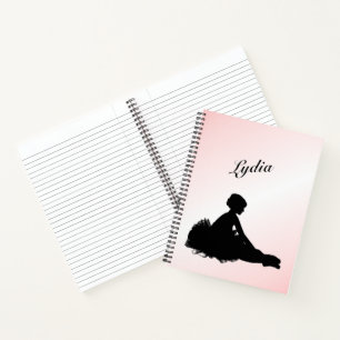 Vermoeide Ballerina Persoonlijk met Naam Roze Notitieboek