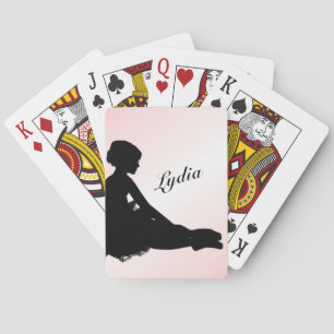 Vermoeide Ballerina Persoonlijk met Naam Roze Pokerkaarten