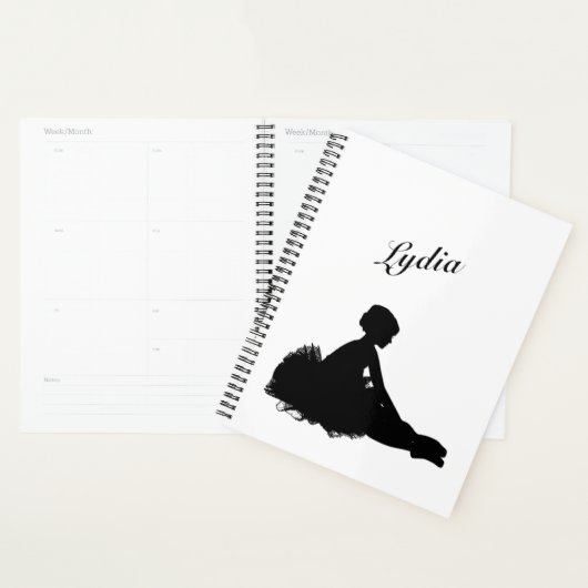 Vermoeide Ballerina Persoonlijke Notebook met Naam Planner (Display)