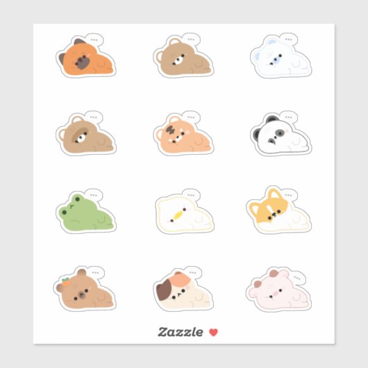 Vermoeide dieren sticker (Vel)