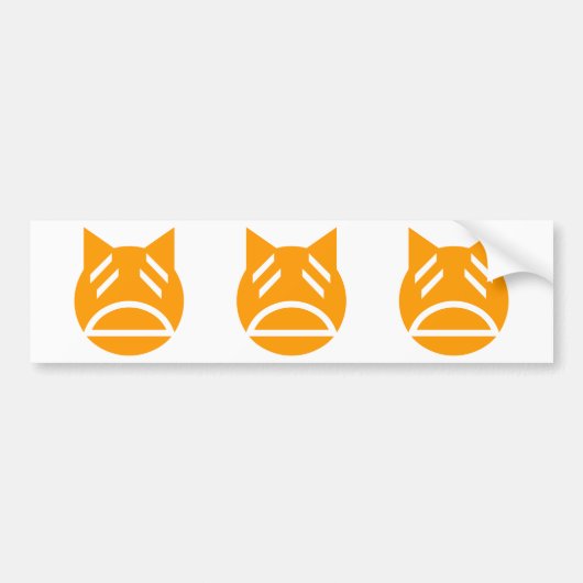 Vermoeide Emoji Kat Bumpersticker (Voorkant)