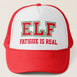 Vermoeide Kerst ELF Trucker Hoed Pet
