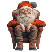 Vermoeide Kerstman 2 Witte Gift Label Cadeaulabel