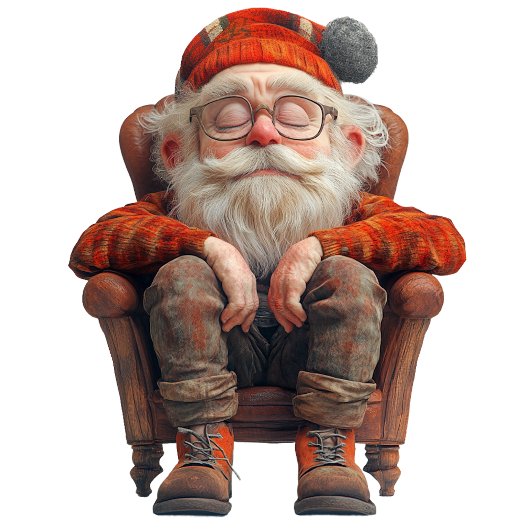 Vermoeide Kerstman 2 Witte Gift Label Cadeaulabel