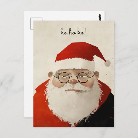 Vermoeide kerstman briefkaart (Voorkant / Achterkant)