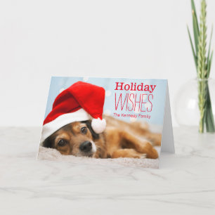 Vermoeide kerstman feestdagen kaart