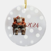 Vermoeide Kerstman I Kerst Elf Keramisch Ornament (Voorkant)