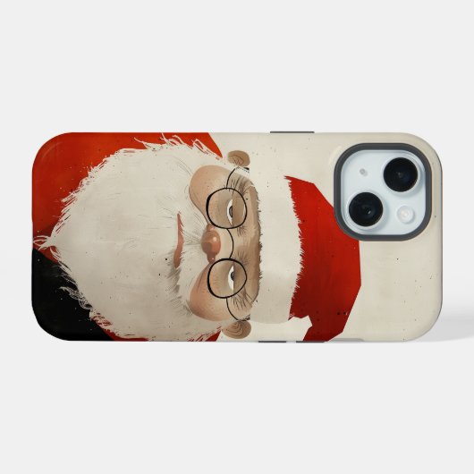 Vermoeide kerstman iPhone 15 case (Achterkant horizontaal)