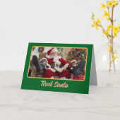 Vermoeide kerstman kaart (Gele Bloem)